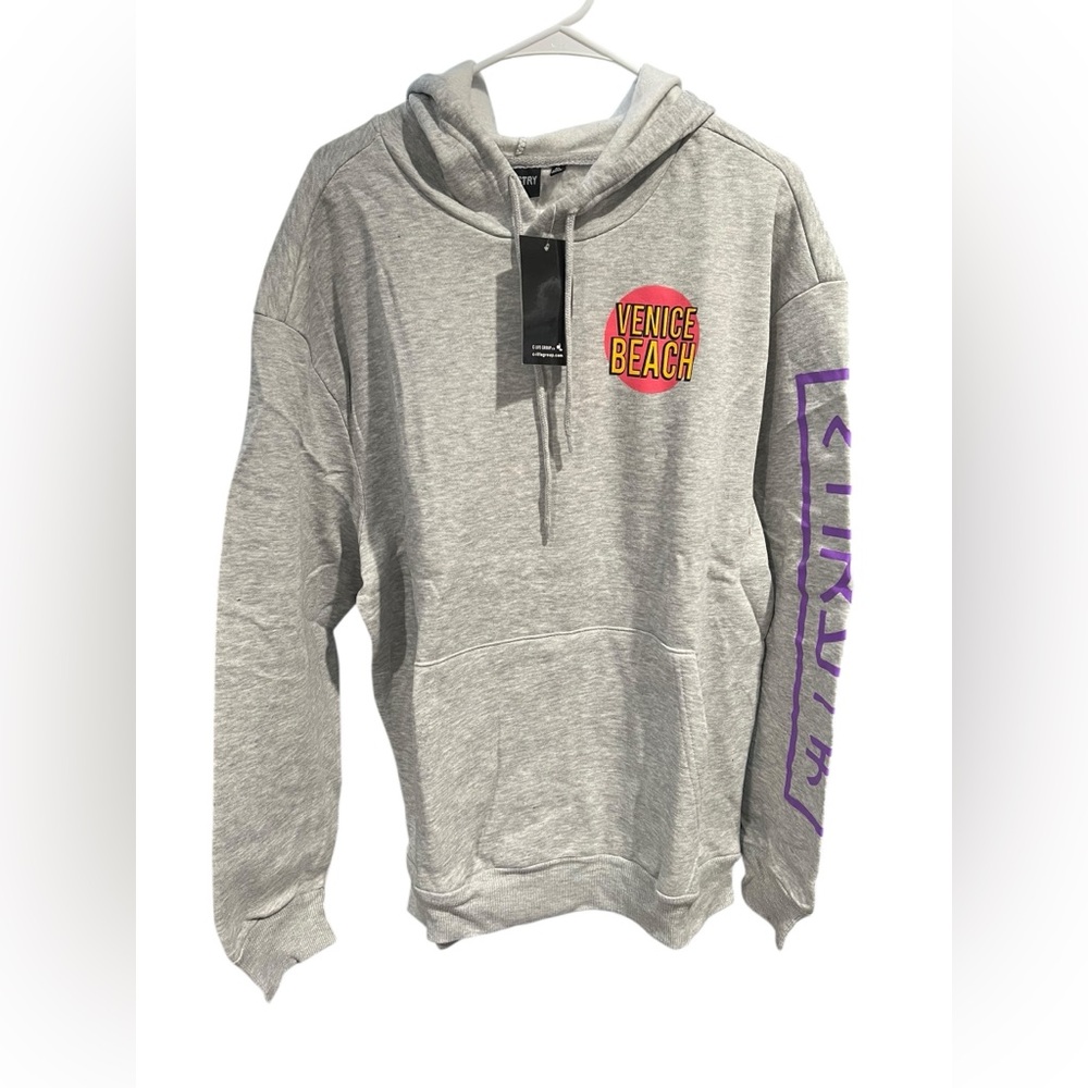 Venice Beach Skeleton Skater Graphic Hoodie Gray XL